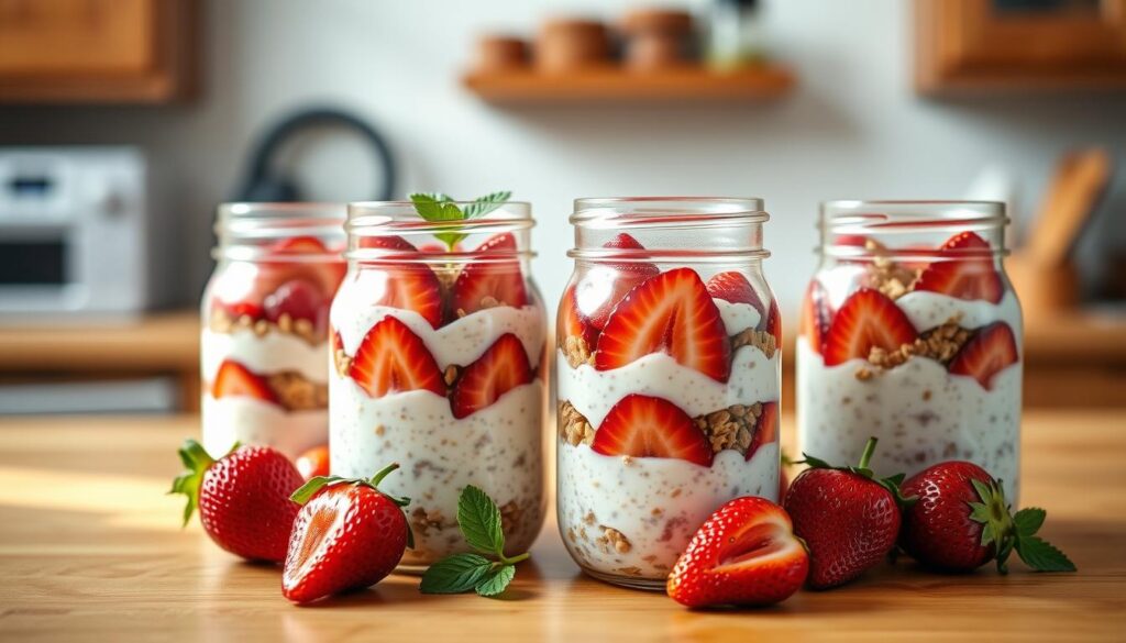 STRAWBERRY CHEESECAKE OVERNIGHT OATS